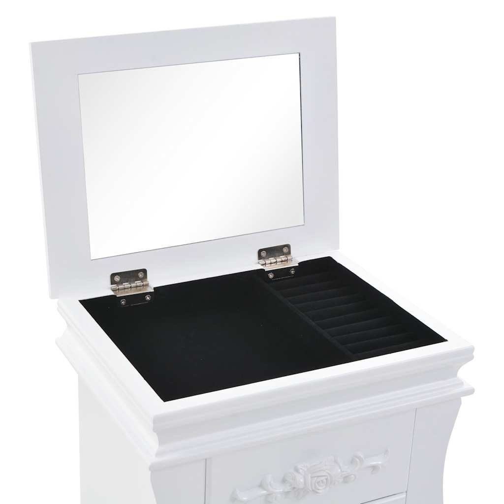 246959 vidaXL Free Standing Jewelery Cabinet White