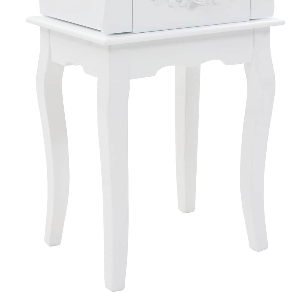 246959 vidaXL Free Standing Jewelery Cabinet White