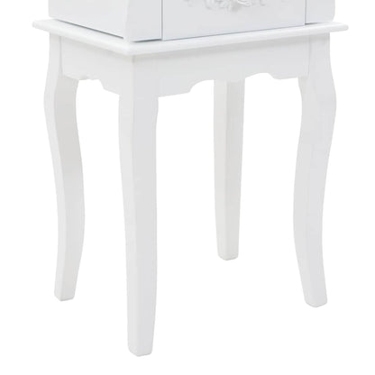 246959 vidaXL Free Standing Jewelery Cabinet White