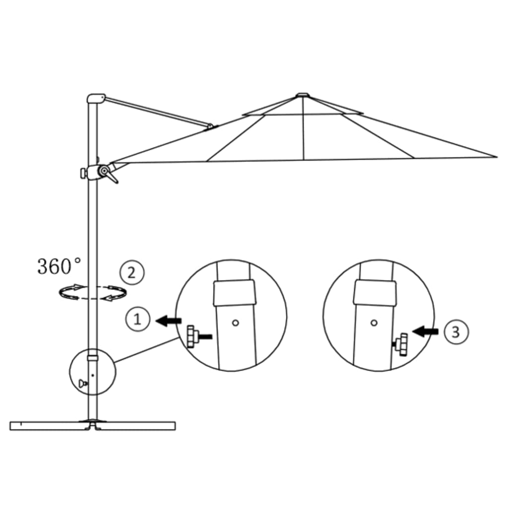 Cantilever Garden Parasol | Anthracite | Polyester, Aluminium | Large