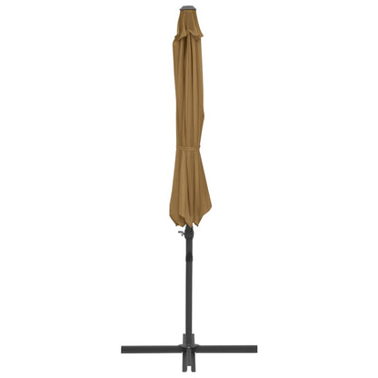 Cantilever Garden Parasol with Steel Pole Taupe 300 cm