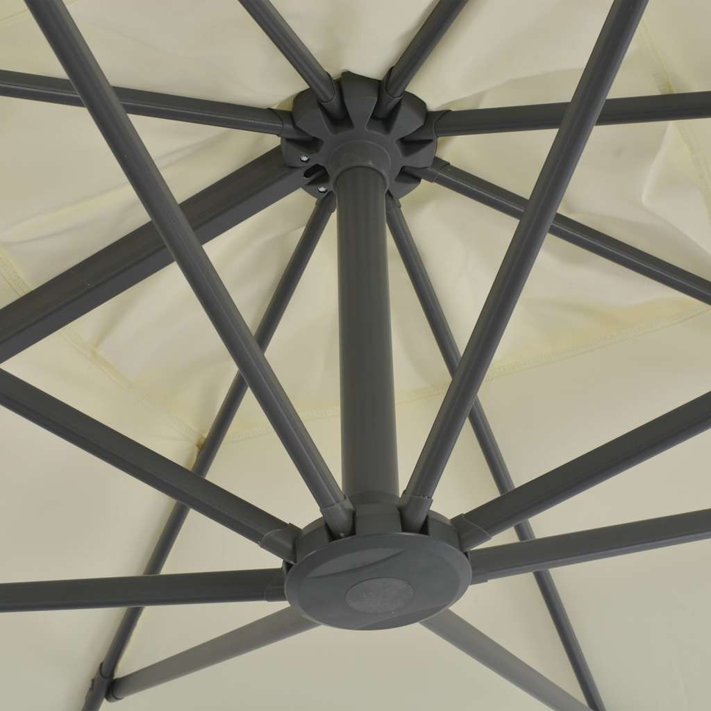 Cantilever Garden Parasol with Aluminium Pole 300x300 cm Sand