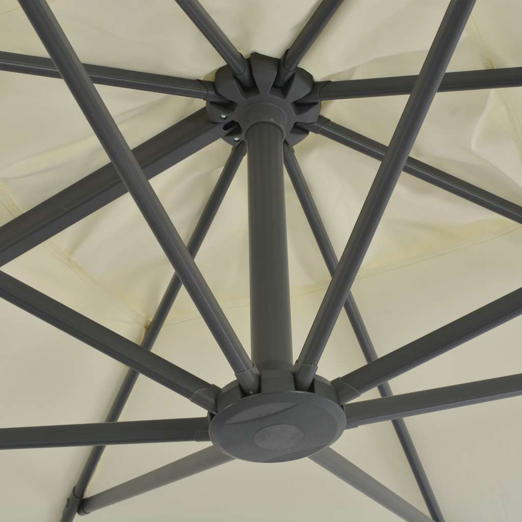 Cantilever Garden Parasol with Aluminium Pole 300x300 cm Sand