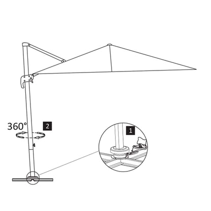 Cantilever Garden Parasol with Aluminium Pole 300x300 cm Sand