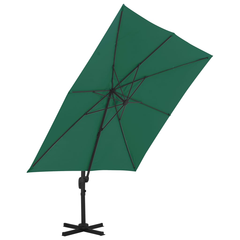 Cantilever Garden Parasol with Aluminium Pole Green 300x300 cm