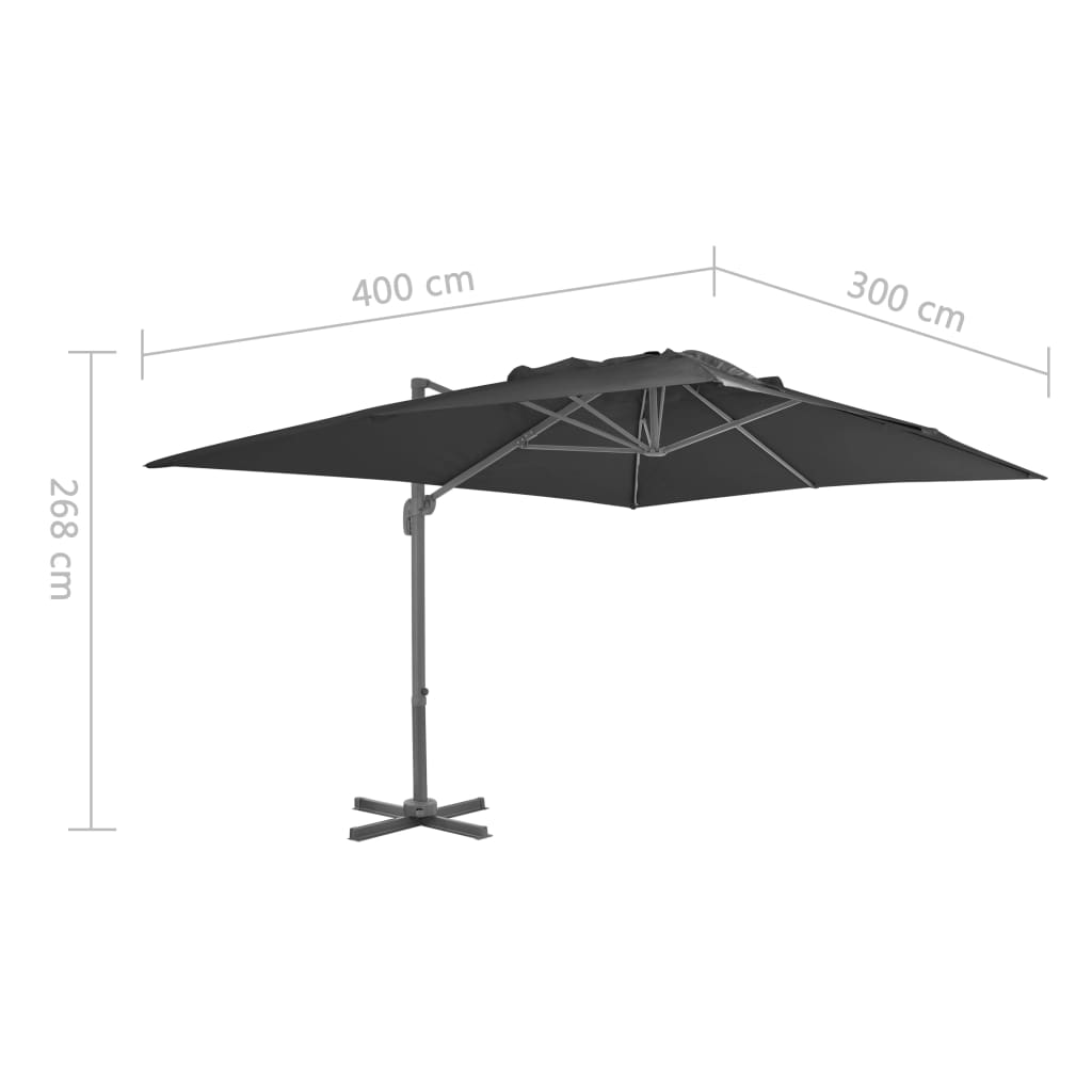 Cantilever Garden Parasol | Anthracite | Polyester | Large | Tiltable