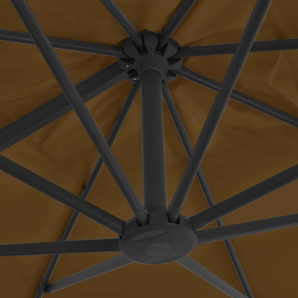 Cantilever Garden Parasol with Aluminium Pole 300x300 cm Taupe