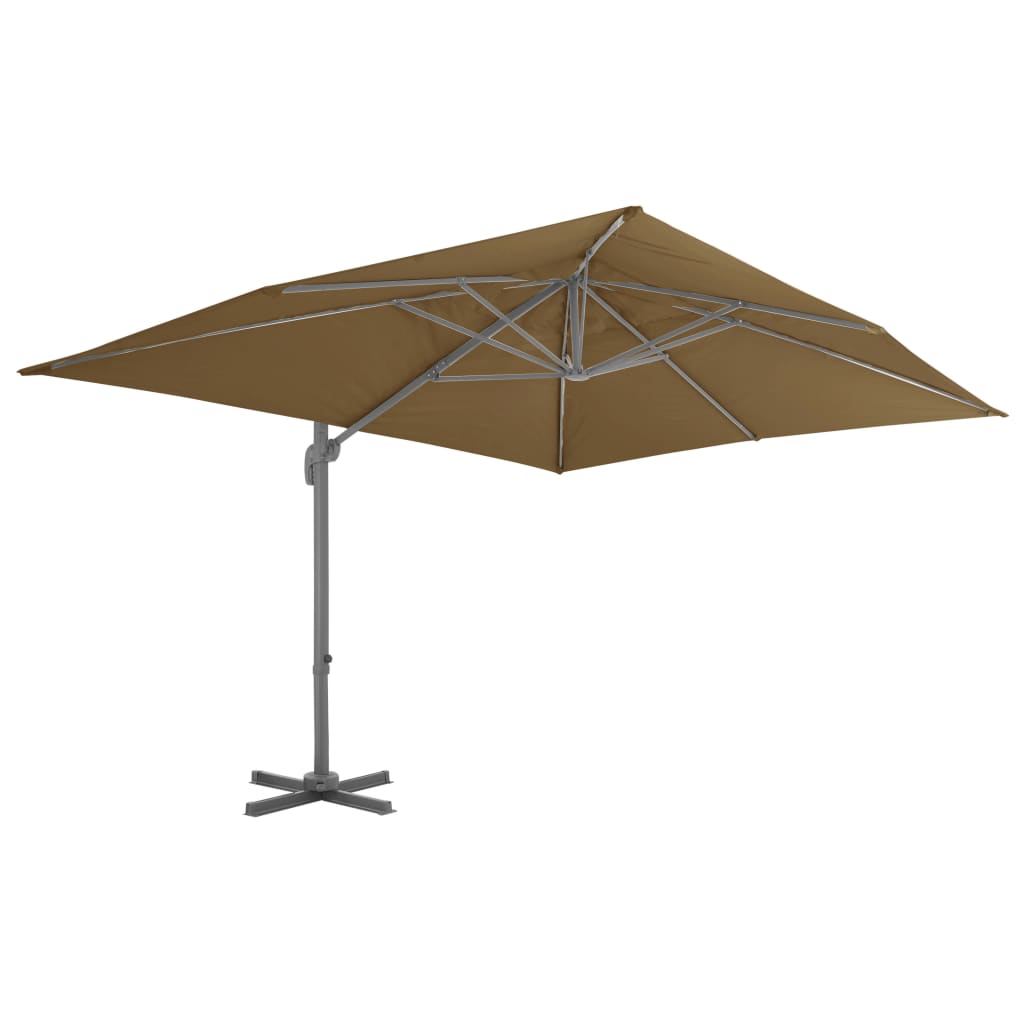 Cantilever Garden Parasol | Taupe | Polyester | Large | Rotatable