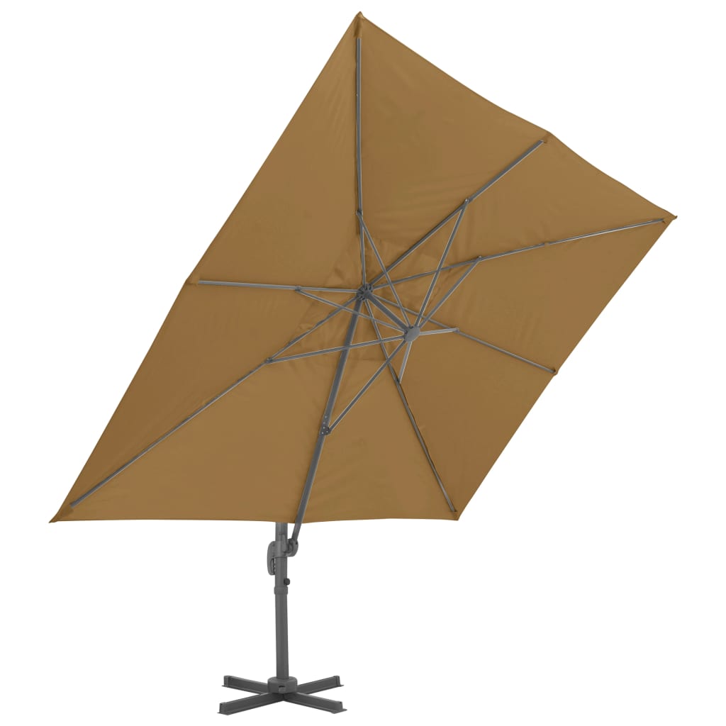 Cantilever Garden Parasol | Taupe | Polyester | Large | Rotatable