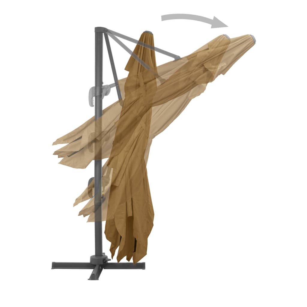 Cantilever Garden Parasol | Taupe | Polyester | Large | Rotatable