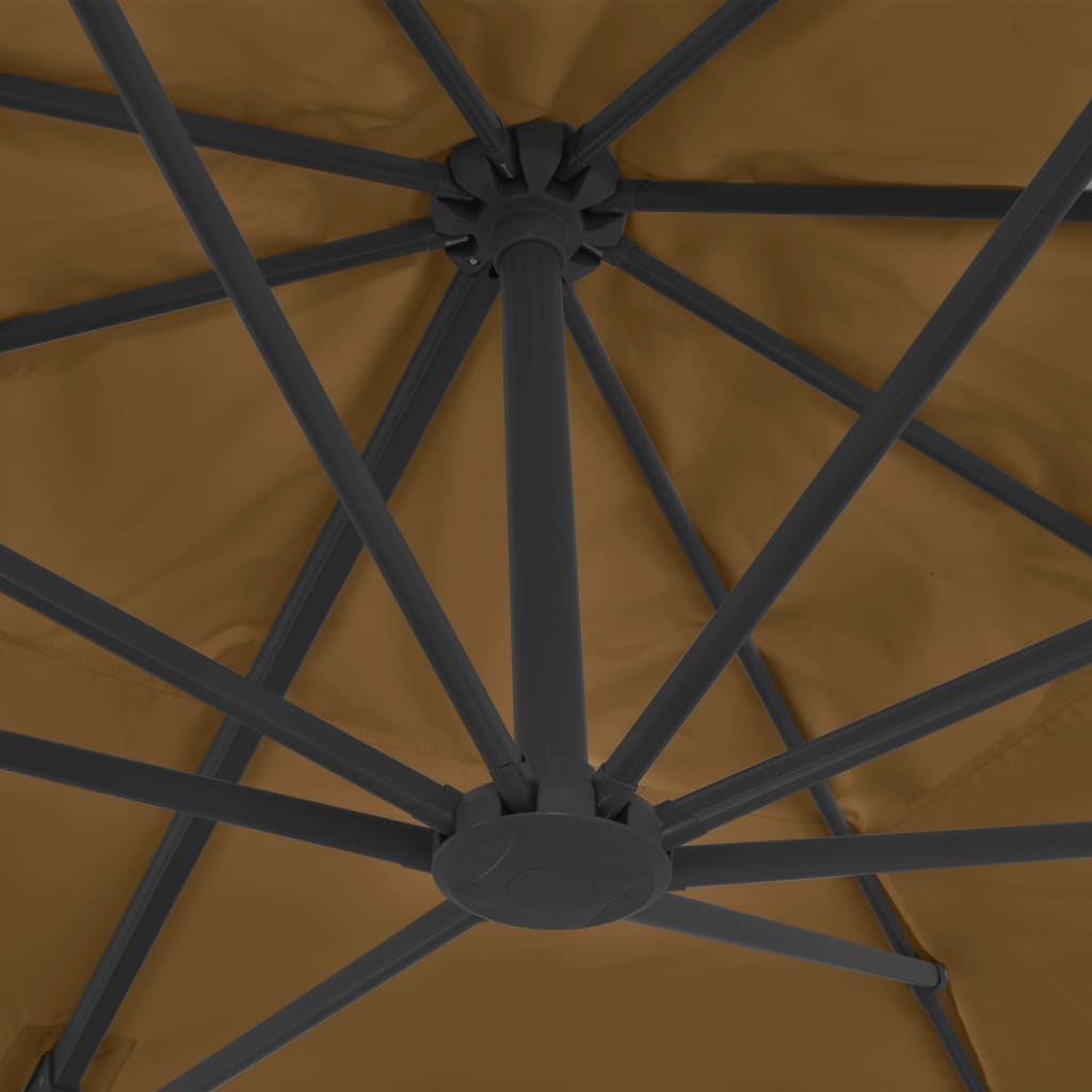 Cantilever Garden Parasol | Taupe | Polyester | Large | Rotatable