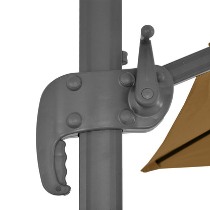 Cantilever Garden Parasol | Taupe | Polyester | Large | Rotatable