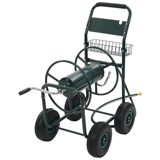 143777 vidaXL Garden Hose Trolley with 1/2" Hose Connector 75 m Steel
