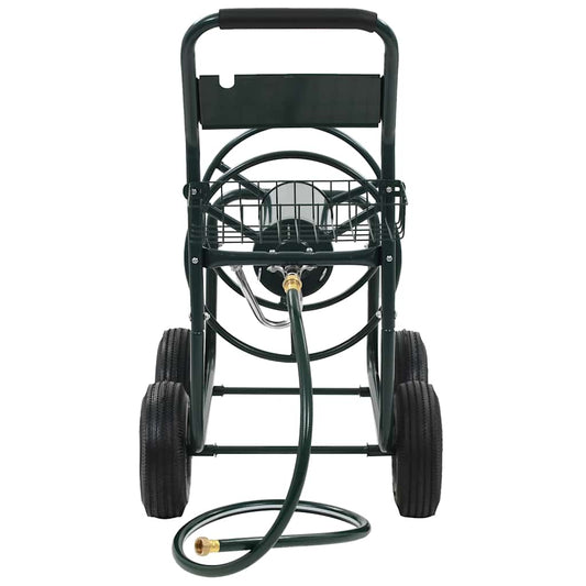143777 vidaXL Garden Hose Trolley with 1/2" Hose Connector 75 m Steel