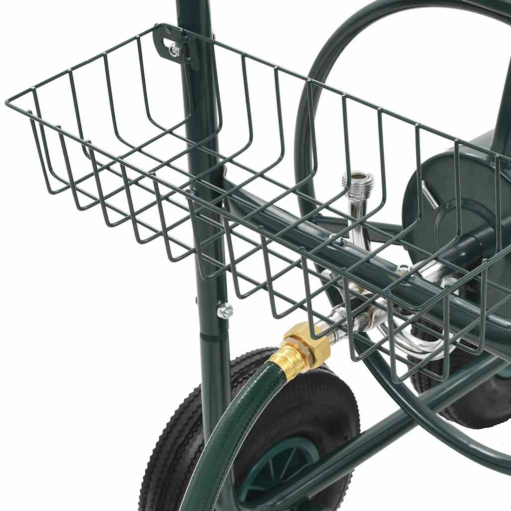 143777 vidaXL Garden Hose Trolley with 1/2" Hose Connector 75 m Steel