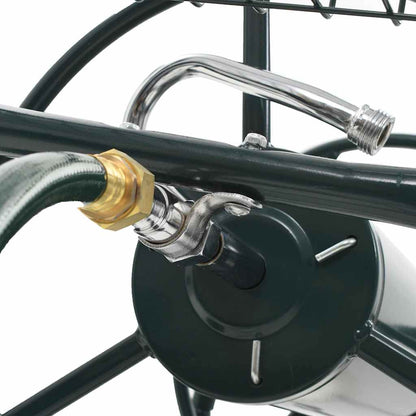 143777 vidaXL Garden Hose Trolley with 1/2" Hose Connector 75 m Steel