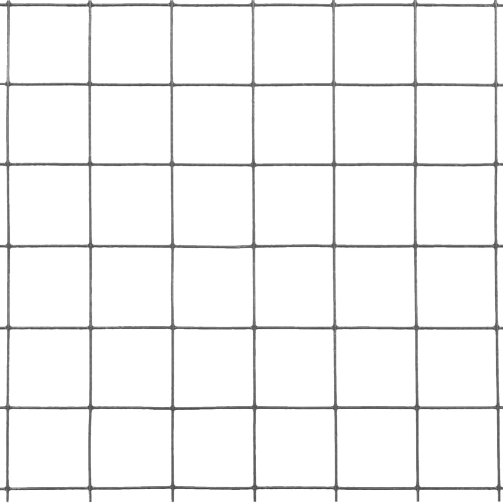 Chicken Wire Fence Steel with PVC Coating 25x1 m Grey