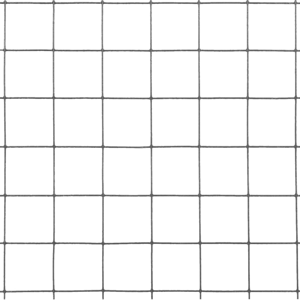 Chicken Wire Fence Steel with PVC Coating 25x0.5 m Grey