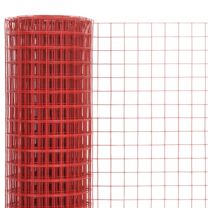 Chicken Wire Fence Steel with PVC Coating 25x1 m Red