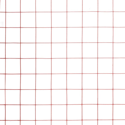 Chicken Wire Fence Steel with PVC Coating 25x1 m Red