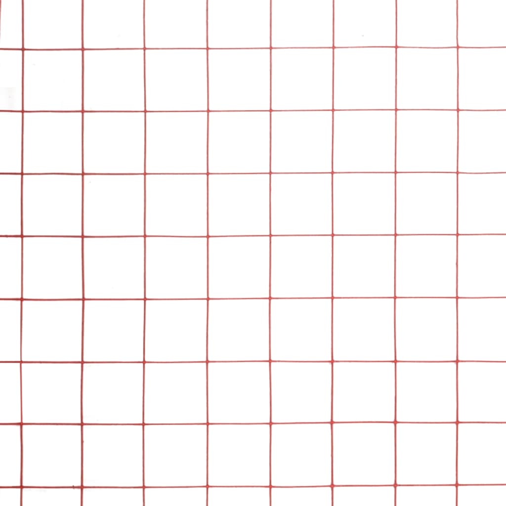 Chicken Wire Fence Steel with PVC Coating 10x0.5 m Red