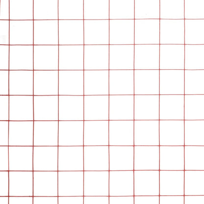 Chicken Wire Fence Steel with PVC Coating 10x0.5 m Red