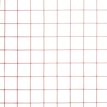 Chicken Wire Fence Steel with PVC Coating 25x1.5 m Red