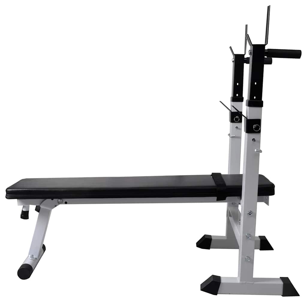 Workout Bench with Weight Rack, Barbell and Dumbbell Set 90 kg