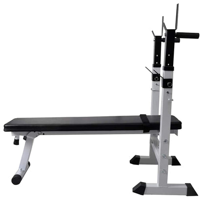 Workout Bench with Weight Rack, Barbell and Dumbbell Set 90 kg