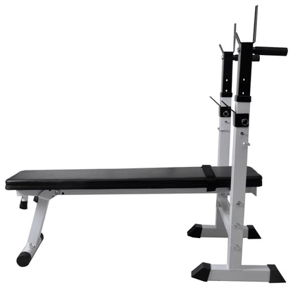 Workout Bench with Weight Rack, Barbell and Dumbbell Set 120 kg