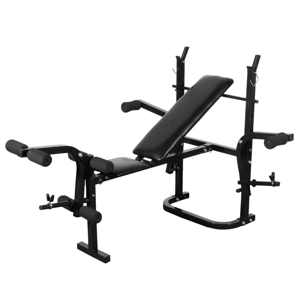 Weight Bench with Weight Rack, Barbell and Dumbbell Set 120 kg