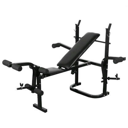 Weight Bench with Weight Rack, Barbell and Dumbbell Set 120 kg