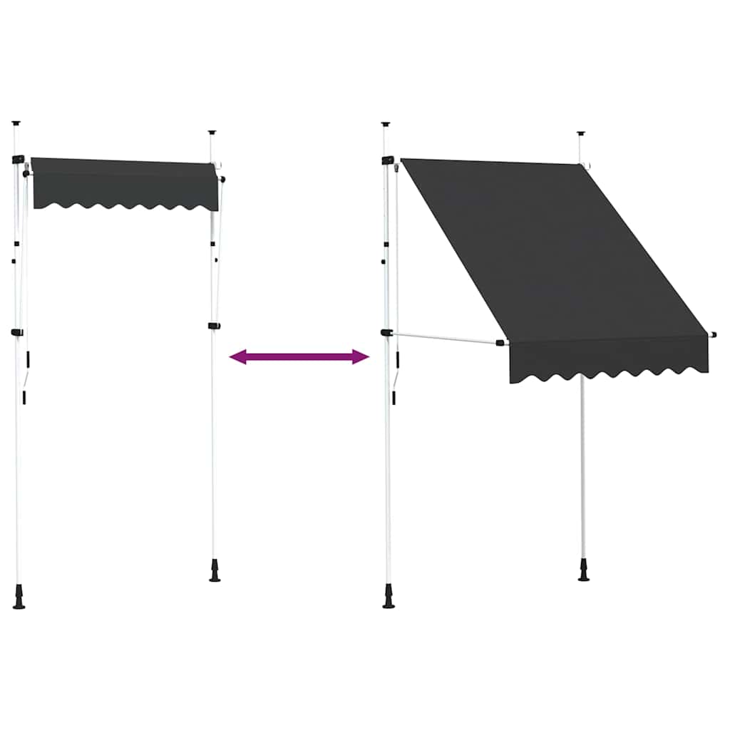 Retractable Awning | Anthracite | Polyester with PU coating, Steel