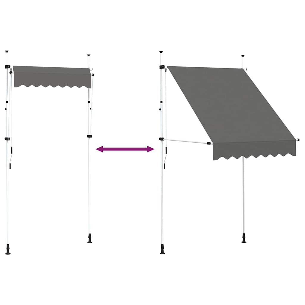 143687 vidaXL Manual Retractable Awning 150 cm Anthracite