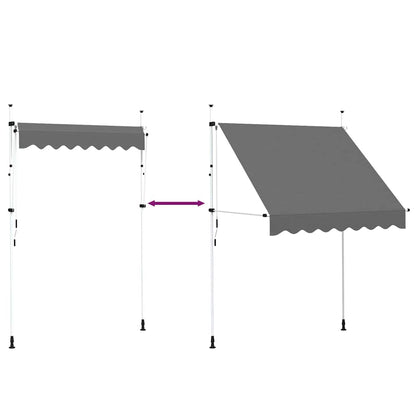 143688 vidaXL Manual Retractable Awning 200 cm Anthracite