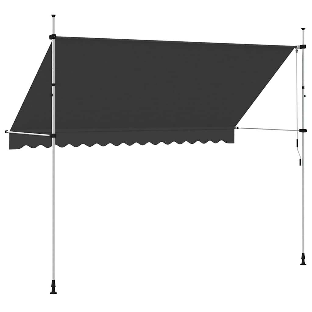 143691 vidaXL Manual Retractable Awning 350 cm Anthracite