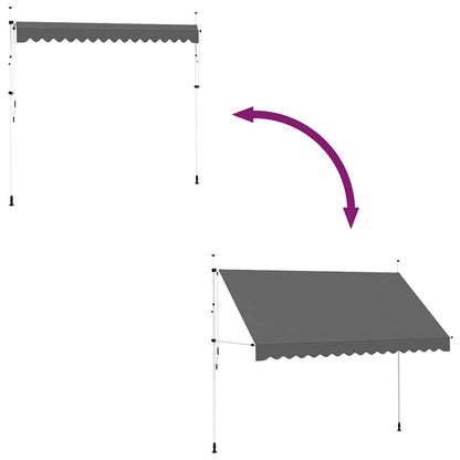 143691 vidaXL Manual Retractable Awning 350 cm Anthracite