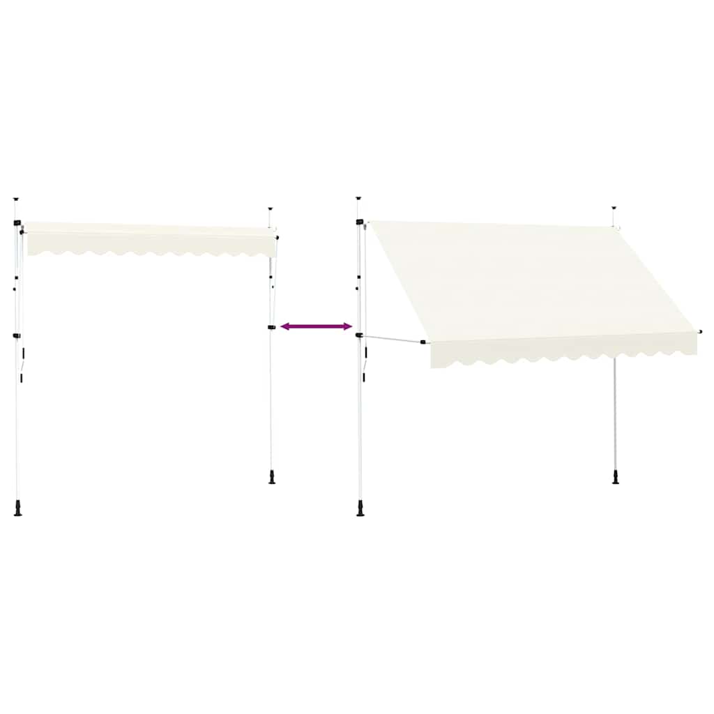 143696 vidaXL Manual Retractable Awning 300 cm Cream