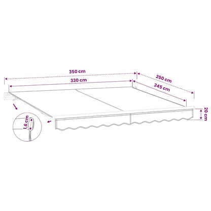 Awning Replacement Fabric Cream 350x250 cm Polyester