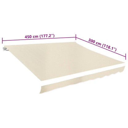 Awning Top Sunshade Canvas Cream 4.5x3 m