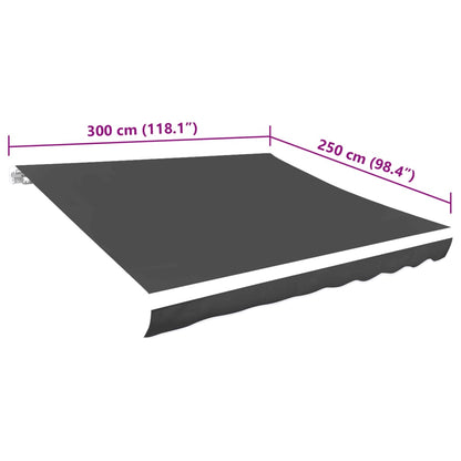 Awning Top Sunshade Canvas Anthracite 3x2.5 m