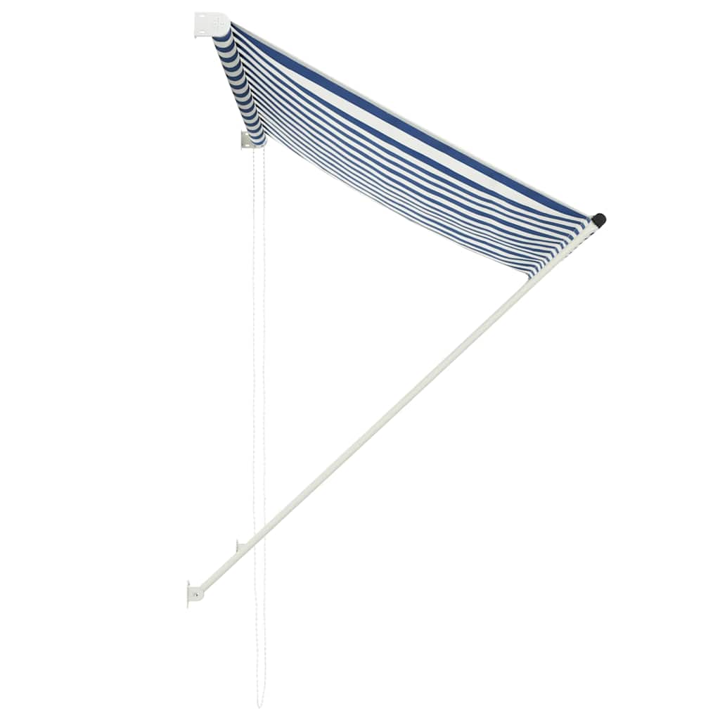 Retractable Awning 150x150 cm Blue and White