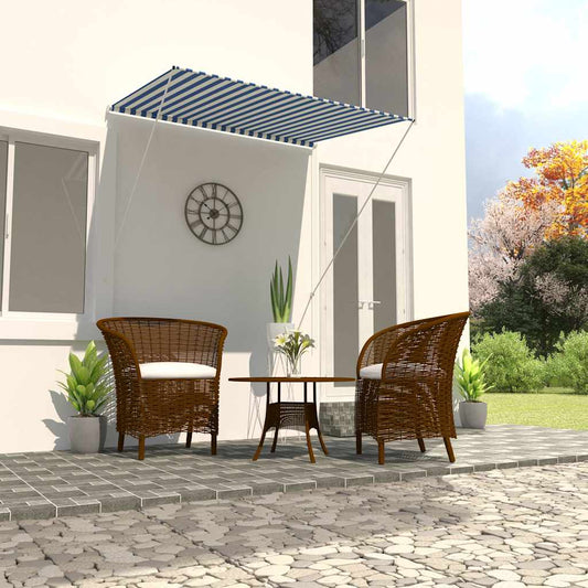 Retractable Awning 150x150 cm Blue and White