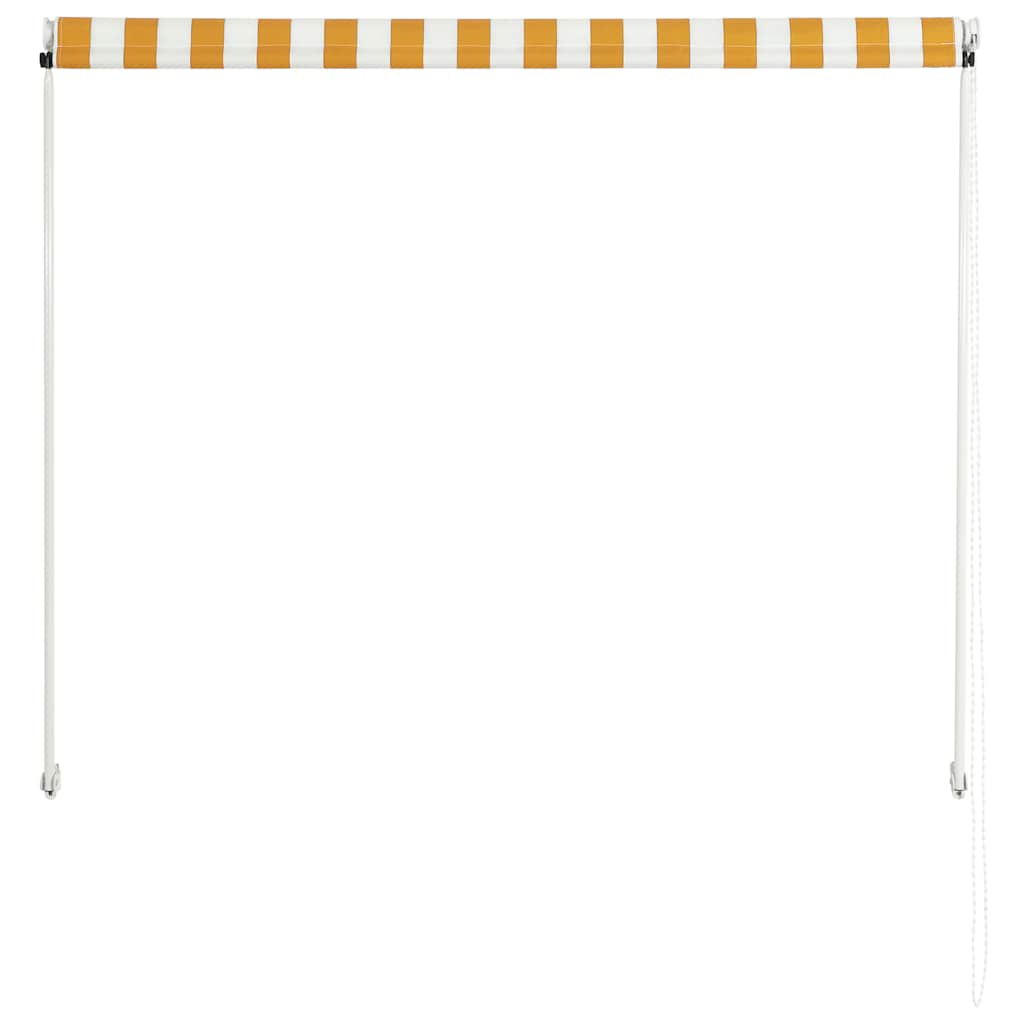 143752 vidaXL Retractable Awning 150x150 cm Yellow and White