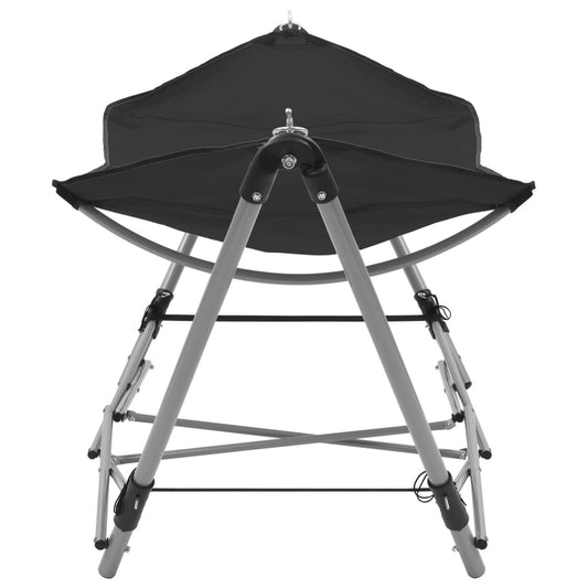44365 vidaXL Hammock with Foldable Stand Black