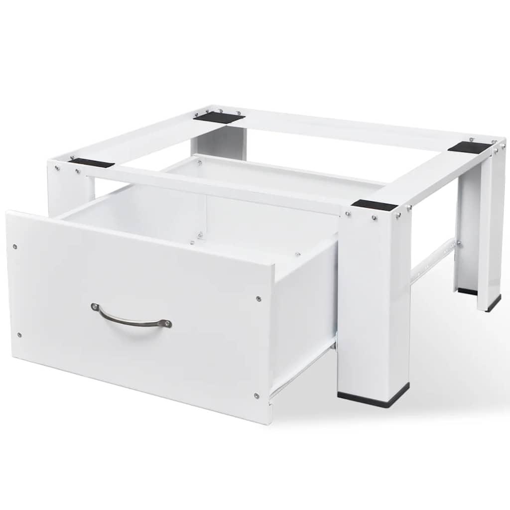 275393 vidaXL Pedestal for Washing Machine White with Drawer (50448)