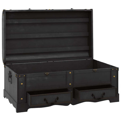 275394 vidaXL Treasure Chest Wood Black 90x51x42 cm(60797)