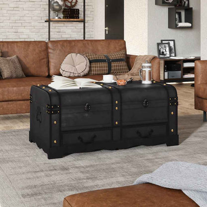275394 vidaXL Treasure Chest Wood Black 90x51x42 cm(60797)