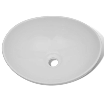 275396 vidaXL Ceramic Basin 40x33 cm Oval White (140674)