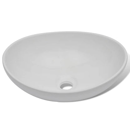 275396 vidaXL Ceramic Basin 40x33 cm Oval White (140674)